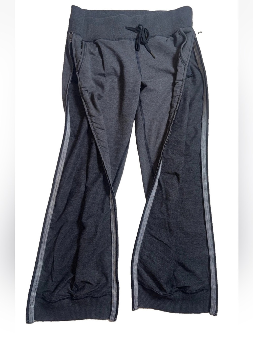 Lululemon Women’s Size 6 Gray Full Side Zip Jogger Pants Cotton Stretch Rare